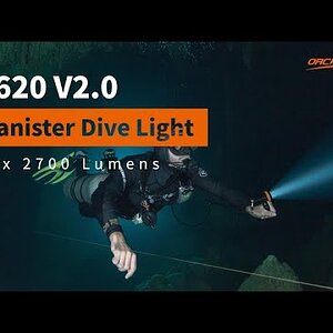 New Upgraded!! OrcaTorch D620 V2.0 2700 Lumens Canister Dive Light for Tech Divers