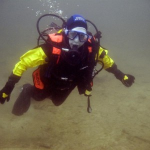Wobbly trainee diver