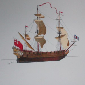 drawing of Capt. Morgans ship the HMS Oxford