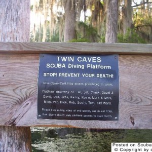 Sign at Twin Caves Merrits Mill Pond,Fl