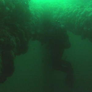 Actual conditions within legs of rig in shadow at 50 feet