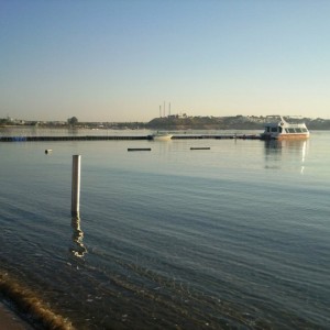 Shark net pole in Naama Bay, Sharm el Sheikh