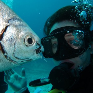 DIVER WITH FISH