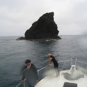 Japanese Fishermen on Rock