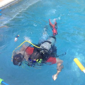 Taking my son for a shallow dive