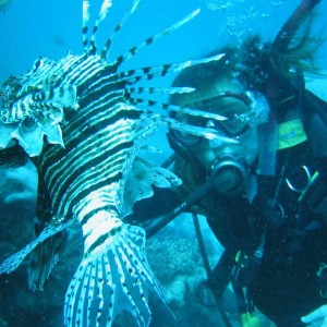 Donna and a Lion Fish