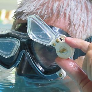 Diving mask with add-on lenses