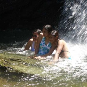Ladies and the waterfall