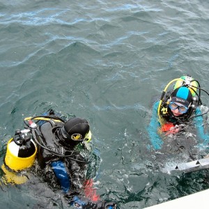 Divers preparing to board