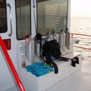 view of dive station (for 2 divers)