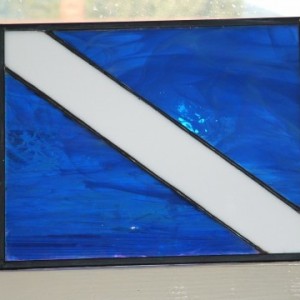 Blue Stained Glass Diver Down Flags - flash
