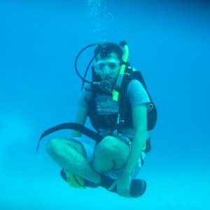 My cousin diving without fins in the red sea