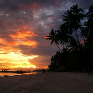 Alona beach sunset