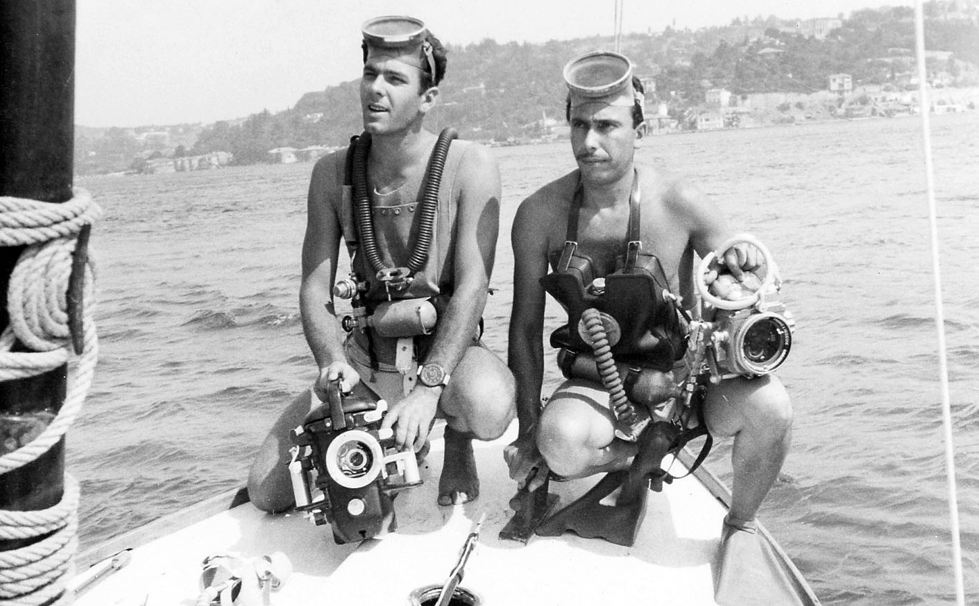 1950s Underwater Photographers with Cameras