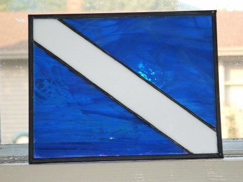 Blue Stained Glass Diver Down Flags - flash