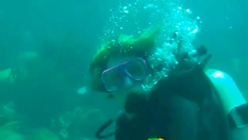 Christy's 1st ocean dive 8/10/10