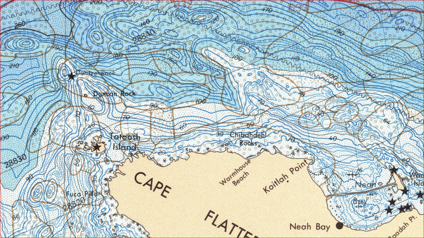 Detail of NOAA chart of Cape Flattery