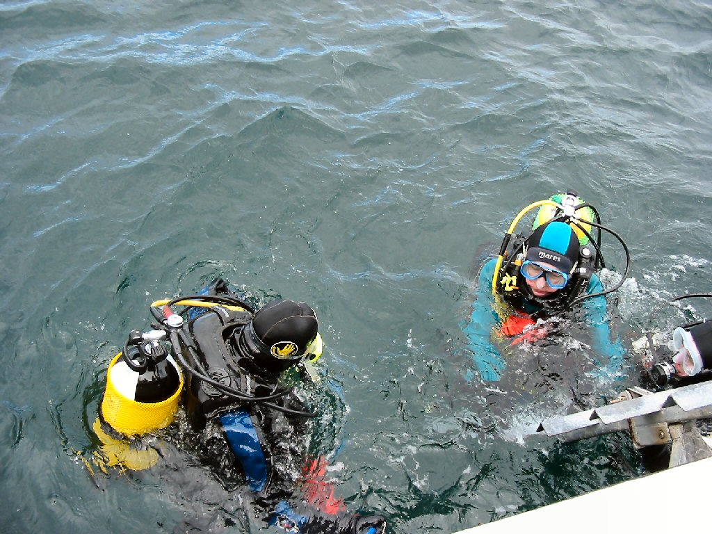 Divers preparing to board