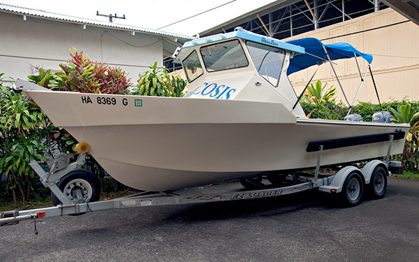 "Narcosis" dive boat side view
