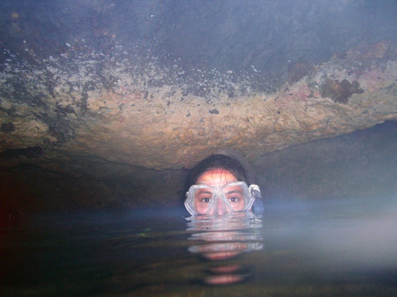 nell in air bubble cave (hope point/rock lilley inlet)