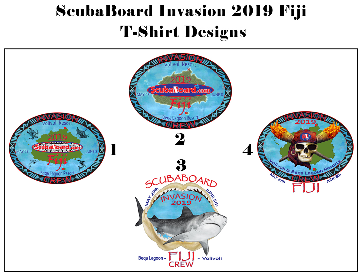 SB Invasion 2019 Fiji T-Shirt Designs 1-4
