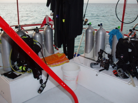 view of dive stations (for 4 divers)